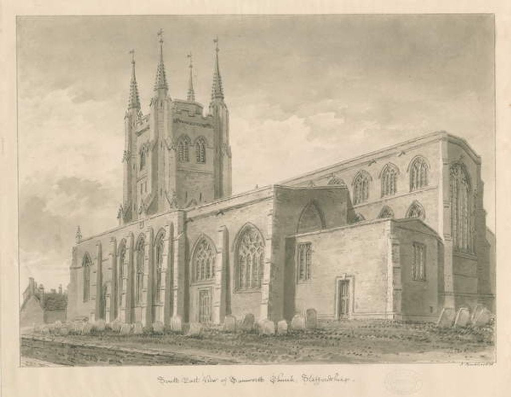 Detail of Tamworth Church by John Buckler