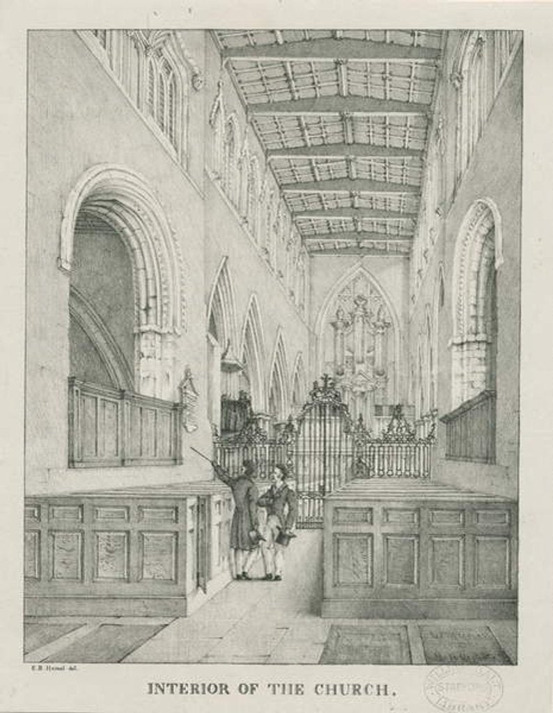 Detail of Interior of Tamworth Church by Etienne Bruno Hamel