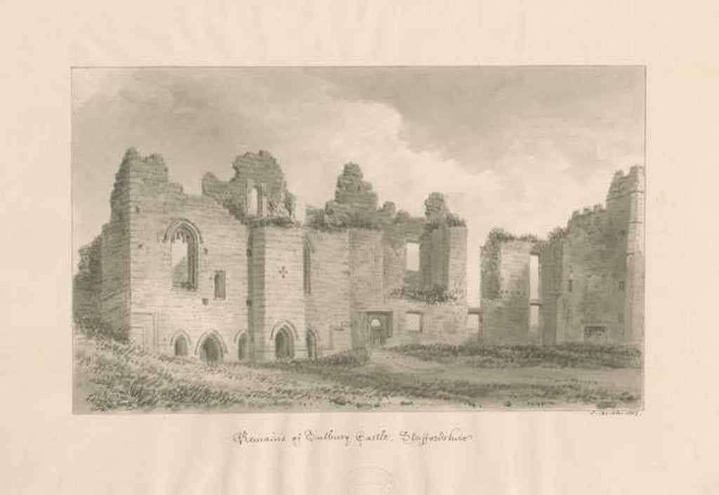 Detail of Tutbury Castle - Remains from Inner Courtyard by John Buckler