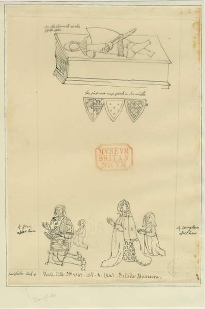 Detail of Tamworth Church - Tomb by William Dugdale