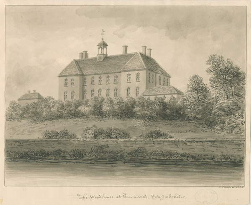 Detail of Tamworth - The Workhouse: sepia drawing, 1838 by John Buckler