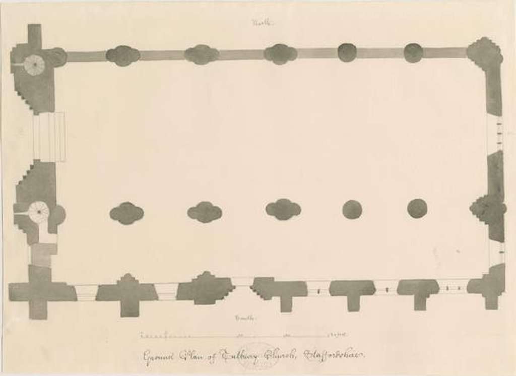 Detail of Tutbury Priory Church - Plan by John Buckler