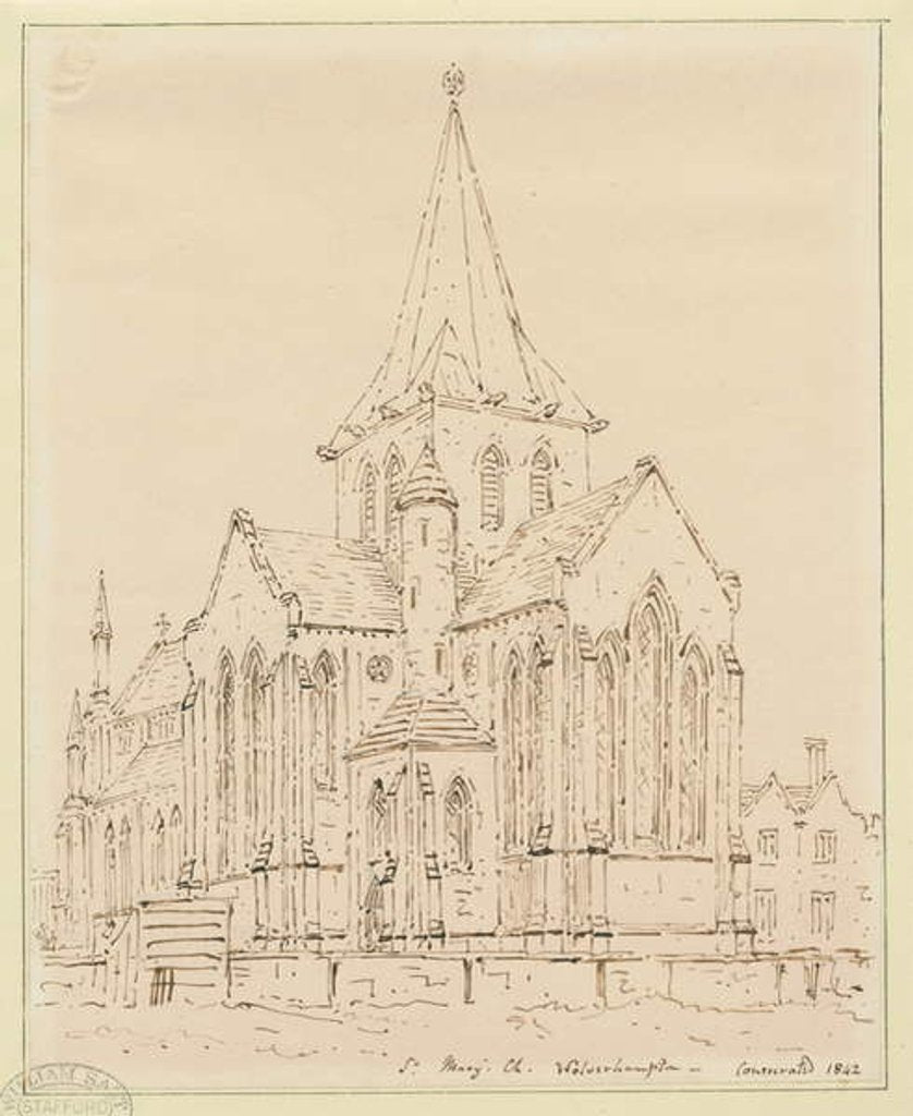 Detail of Wolverhampton - St. Mary's Church by Thomas Peploe Wood