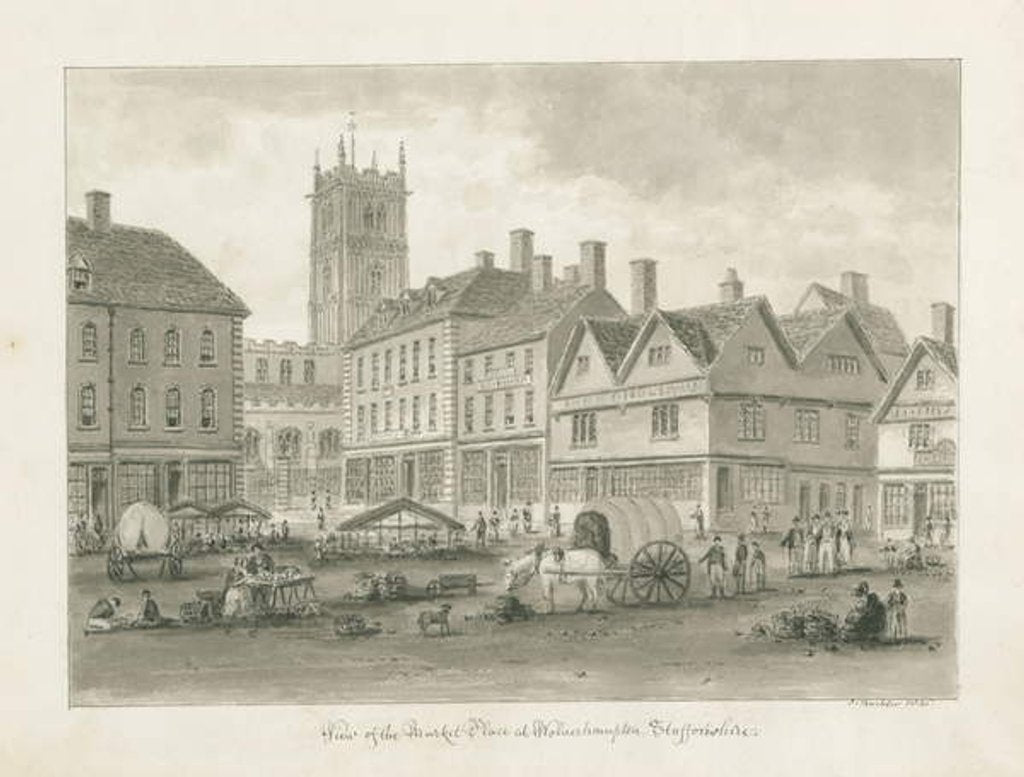 Detail of Wolverhampton - Market Place by John Buckler