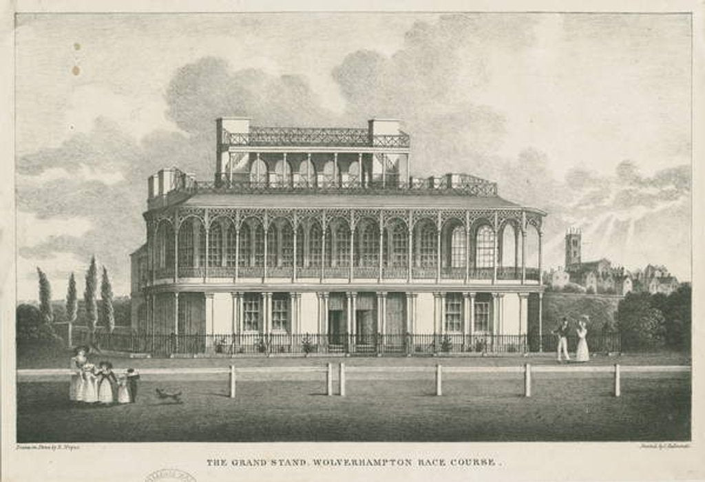 Detail of Wolverhampton - Grand Stand at Race Course: lithograph, nd [mid 19th cent] by Robert Noyes