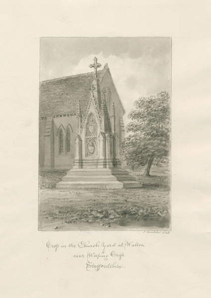 Detail of Walton-on-the-Hill Church - Church-yard Cross by John Buckler