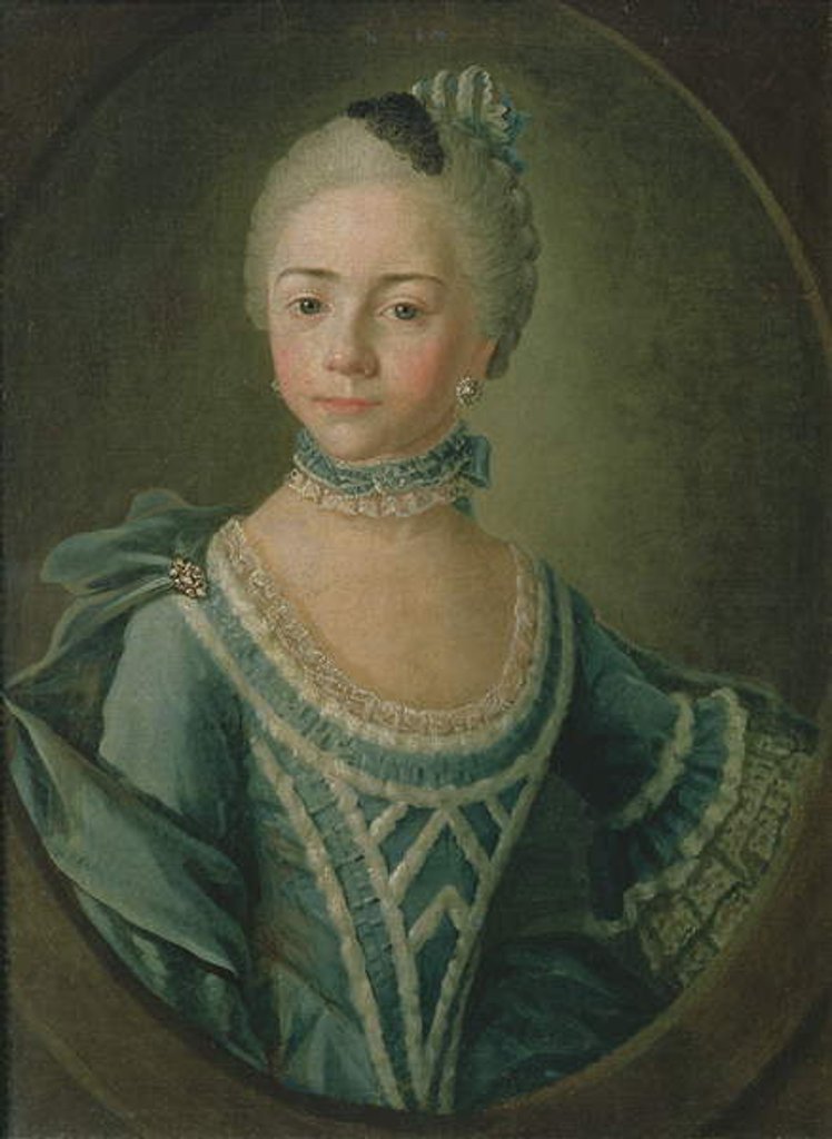 Detail of Portrait of Countess Sophie Matiuskina, 1763 by Kirill Inanovich Golovachevsky