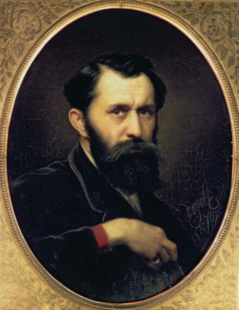 Detail of Self Portrait, 1870 by Vasili Grigorevich Perov