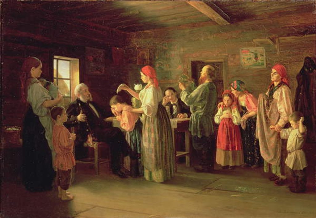 Detail of Inspection of a Childrens Home, 1866 by Vasili Efimovich Kallistov
