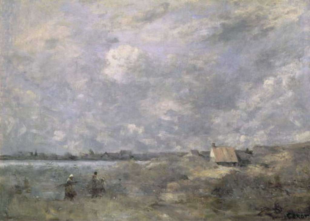 Detail of Stormy Weather, Pas de Calais, c.1870 by Jean Baptiste Camille Corot