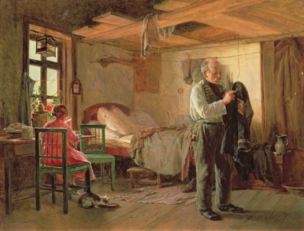 Detail of Morning in a Porter's Lodge, 1874 by Kirill Vikentevich Lemokh
