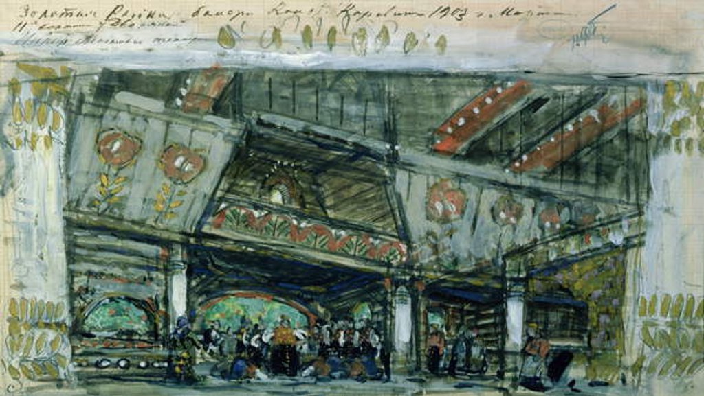 Detail of Sketch for the ballet, 'The Goldfish', by Ludwig Minkus, 1903 by Konstantin Alekseevich Korovin