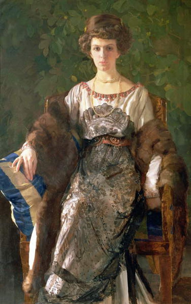 Detail of Portrait of Ewfimia Nosova, 1911 by Konstantin Andreevic Somov