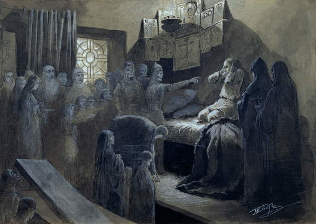 Detail of Ivan IV the Terrible Visited by the Ghosts of Those He Murdered by Baron Mikhail Petrovich Klodt von Jurgensburg