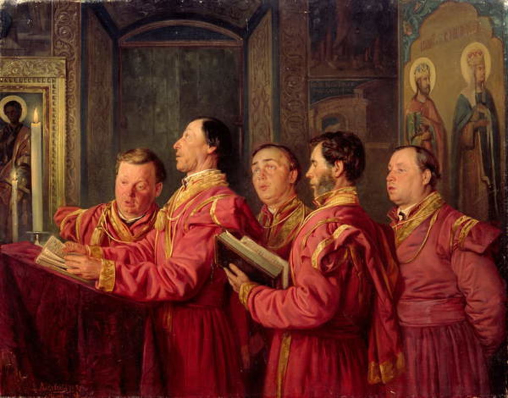 Detail of Choristers in the Church, 1870 by Vladimir Egorovic Makovsky