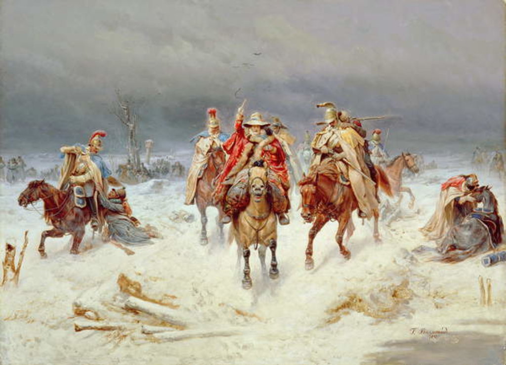 Detail of French Forces Crossing the River Berezina in November 1812, 1891 by Bogdan Willewalde