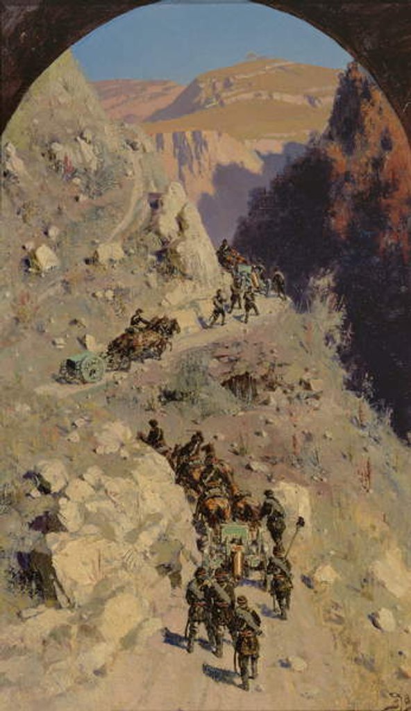 Detail of Artillery in the Caucasian mountains, 1883 by Vasilij Dmitrievich Polenov