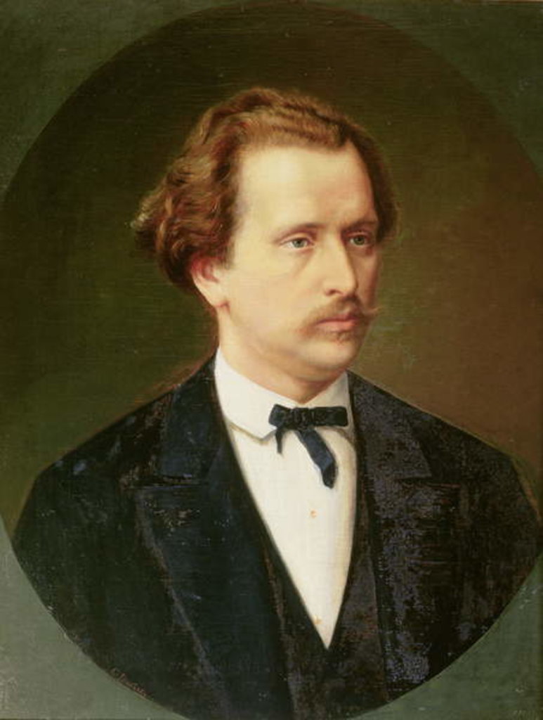 Detail of Portrait of Nikolay Rubinstein c.1870 by Sergei Ivanovich Gribkov