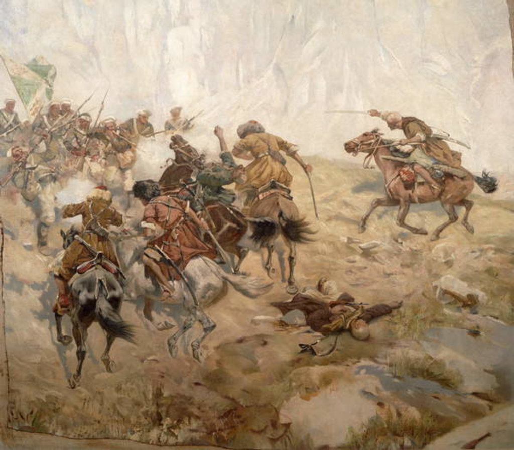 Detail of Capturing of the aul Akhtulga by Franz Roubaud