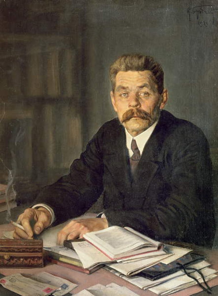 Detail of Portrait of the Author Maxim Gorky, 1929 by Isaak Israilevich Brodsky