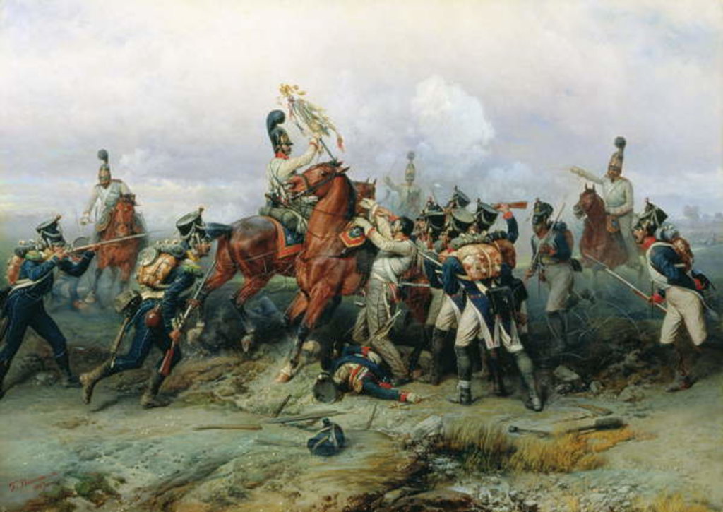 Detail of The Exploit of the Mounted Regiment in the Battle of Austerlitz, 1884 by Bogdan Willewalde