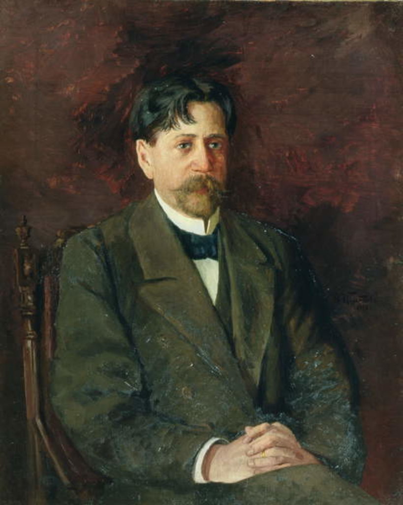 Detail of Portrait of the Poet Innokenty Annensky, 1904-09 by Anton Nikolayevich Kurbatov