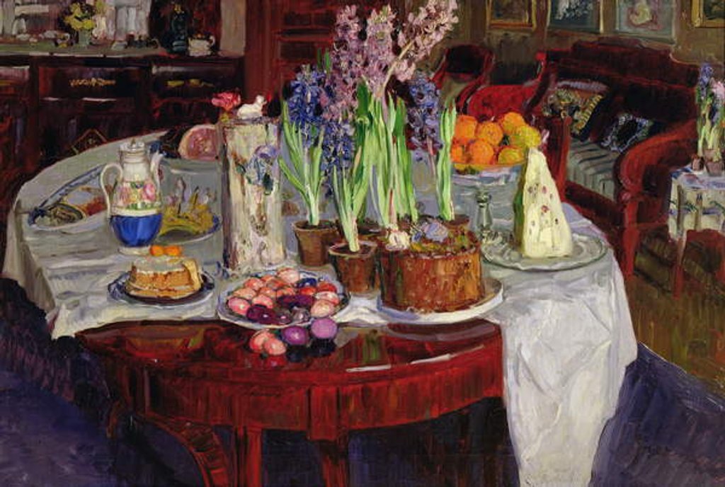 Detail of Easter Table, 1915 by Stanislav Julianovic Zukovskij