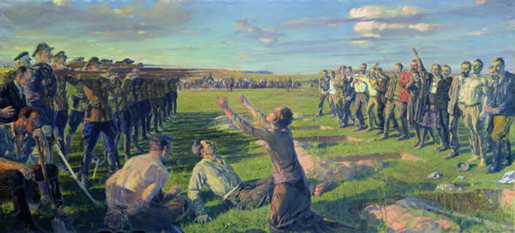 Detail of The Execution of the First Council of Berdyansk, 1935 by Lev Grigoryevich Neumark