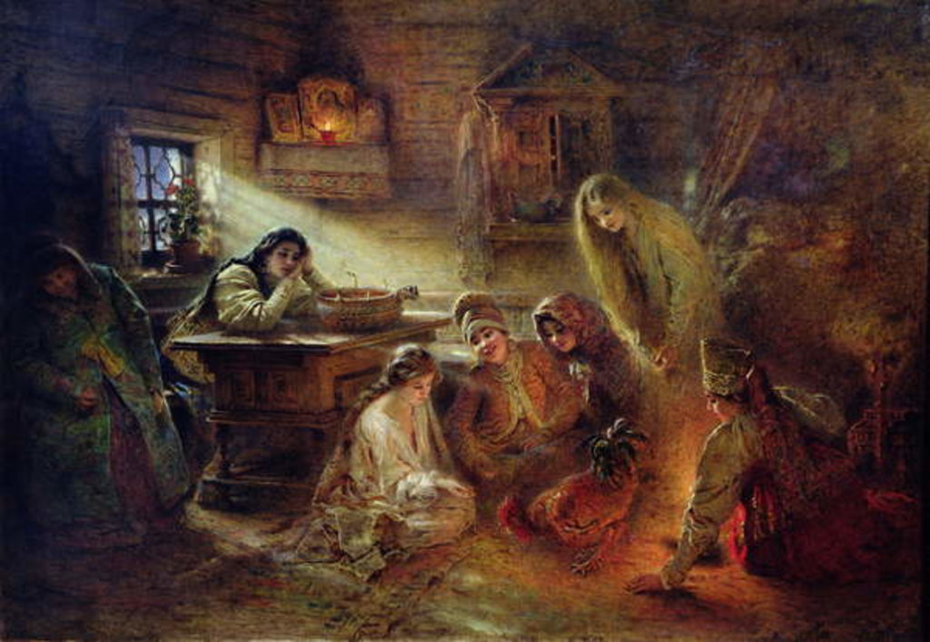 Detail of Christmas Fortune Telling by Konstantin Egorovich Makovsky