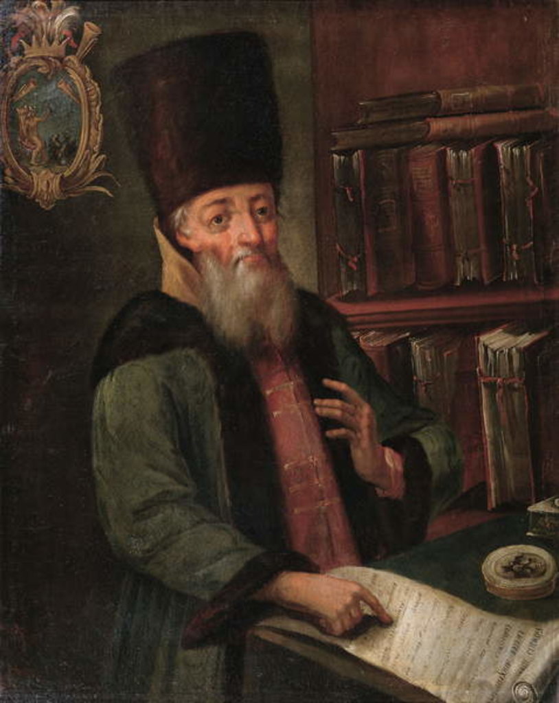 Detail of Portrait of Afanasy Lavrentievich Ordin-Naschokin with the Truce of Andrusovo by School Russian