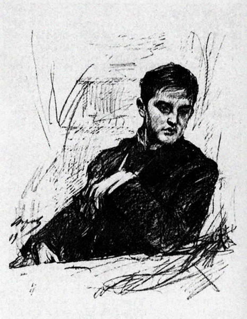 Detail of Dmitry Filosofov by Valentin Aleksandrovich Serov