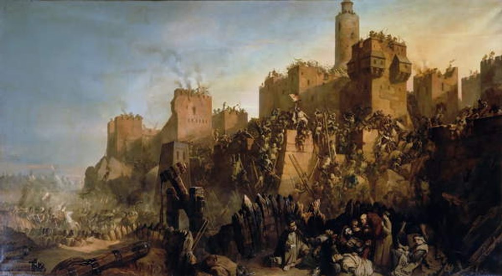 Detail of The capture of Jerusalem by Jacques de Molay in 1299, 1846 by Claude Jacquand