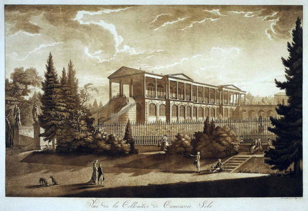 Detail of View of the Cameron Gallery in Tsarskoe Selo, 1793 by Johann Christoph Mayr