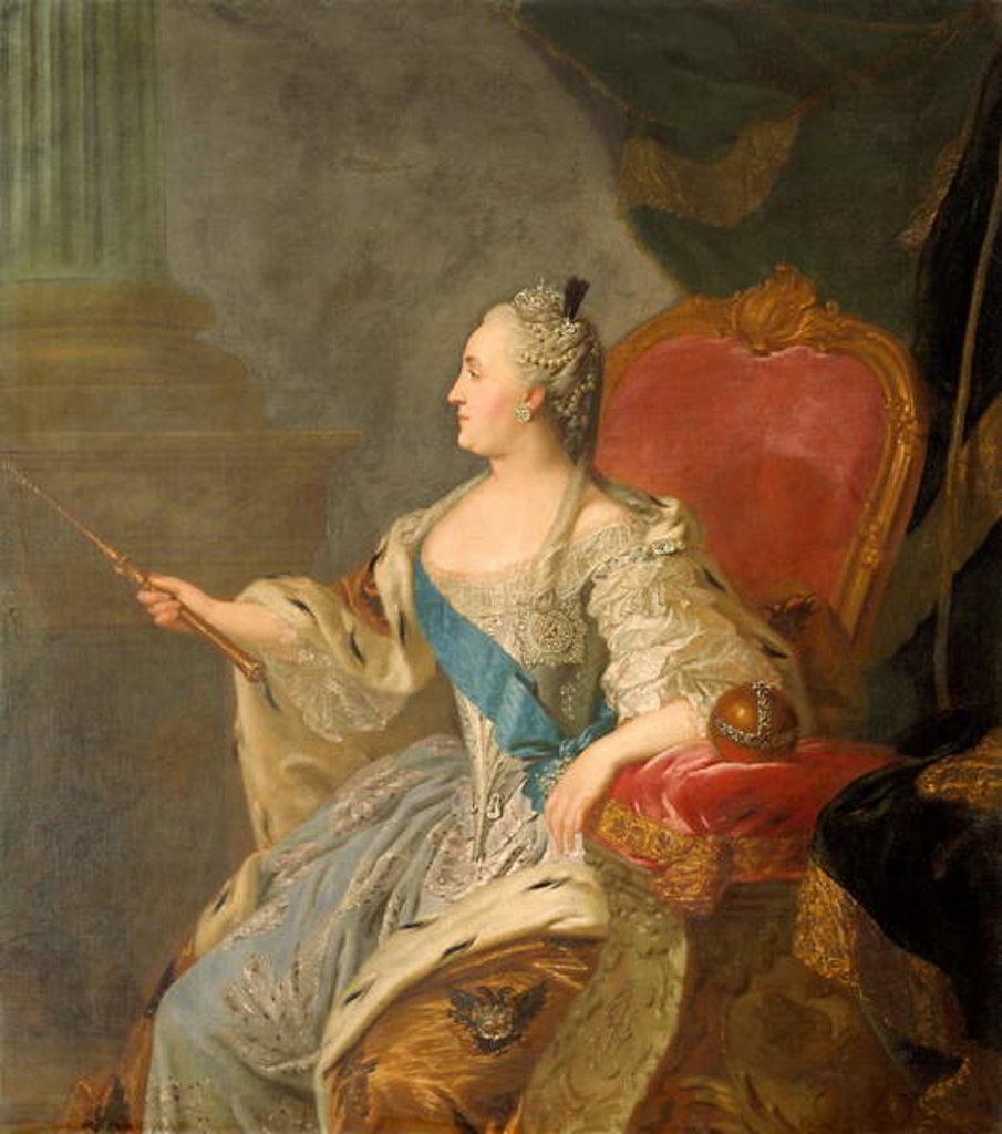 Detail of Catherine the Great, 1763 by Fedor Stepanovich Rokotov