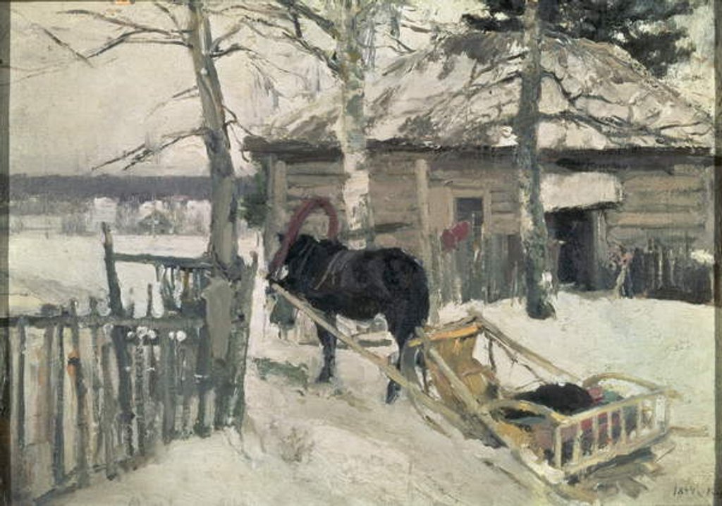 Detail of Winter, 1894 by Konstantin Alekseevich Korovin