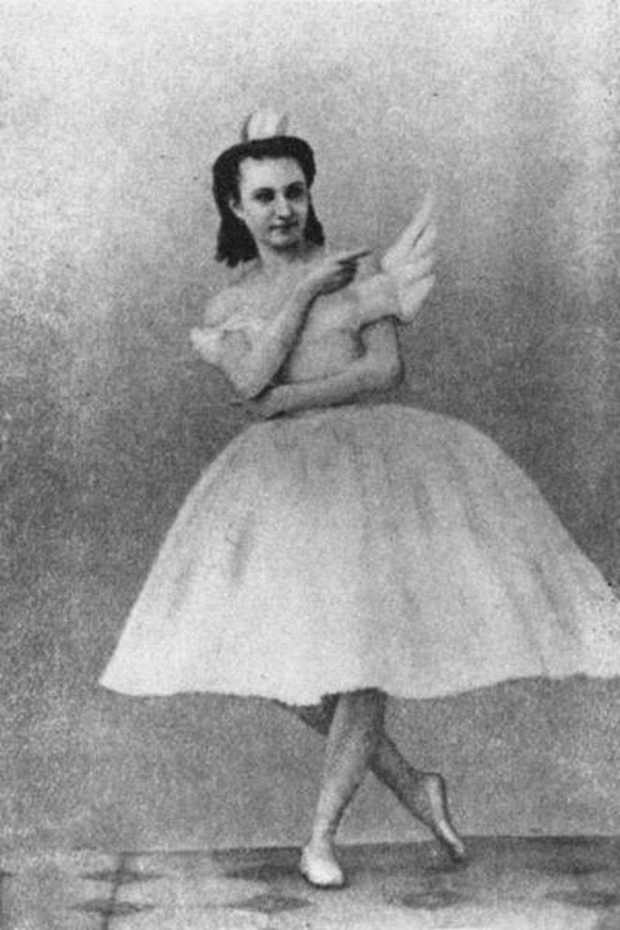 Detail of Anna Sobechshanskaya as Odette in Julius Reisinger's original production of Swan Lake by Russian Photographer