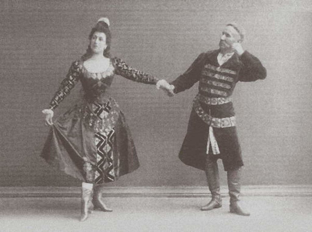 Detail of Julia and Felix Kschessinsky in the mazurka in the original Ivanov/Petipa 'Swan Lake', 1895 by Russian Photographer