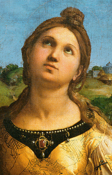 Detail of Detail from St. Cecilia surrounded by St. Paul, St. John the Evangelist, St. Augustine and Mary Magdalene by Raphael