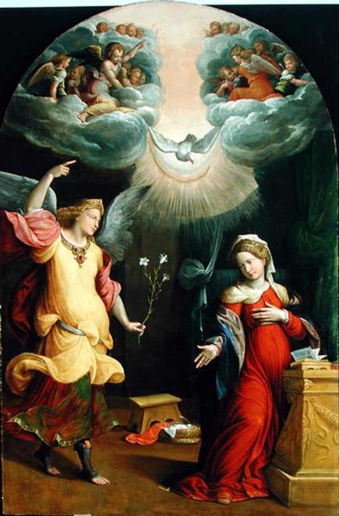 Detail of The Annunciation by Benvenuto Tisi da Garofalo