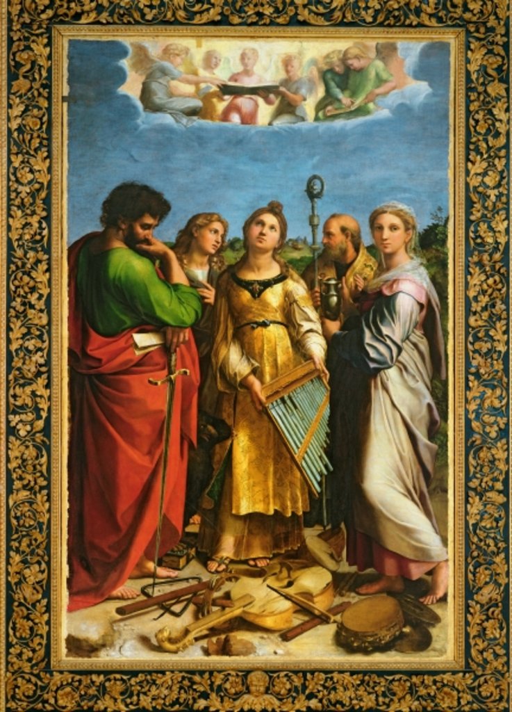 Detail of St. Cecilia surrounded by St. Paul, St. John the Evangelist, St. Augustine and Mary Magdalene, c.1513 by Raphael