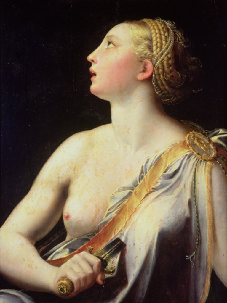 Detail of Lucretia by Parmigianino