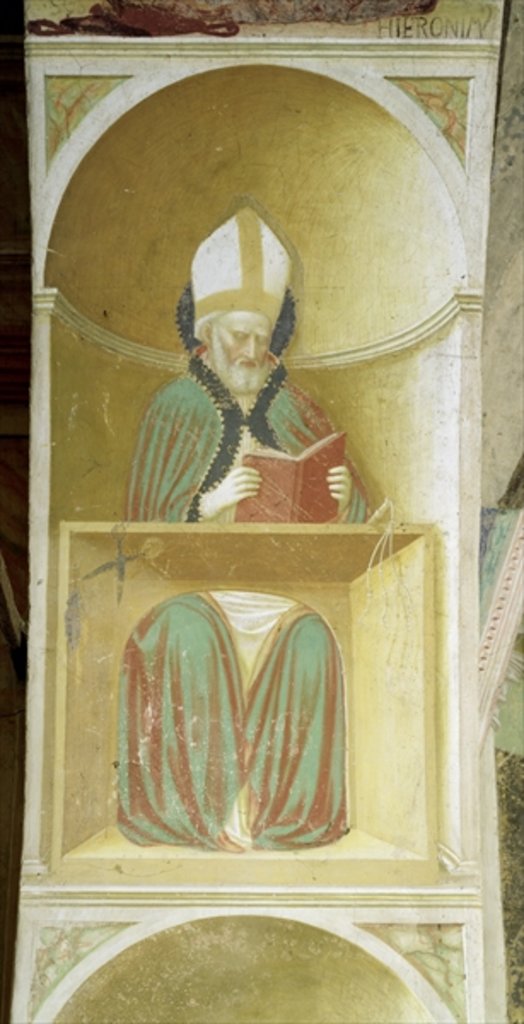 Detail of St. Ambrose of Milan from the intrados of the apse by Tommaso Masolino da Panicale