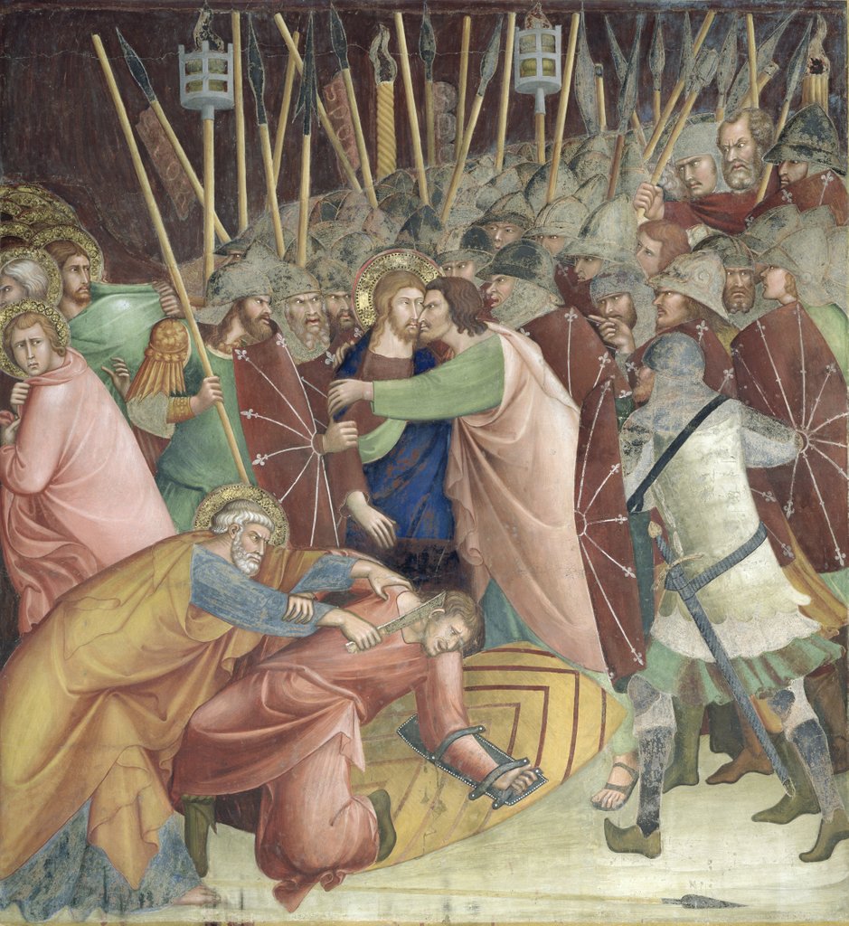 Detail of The Kiss of Judas by Barna da Siena