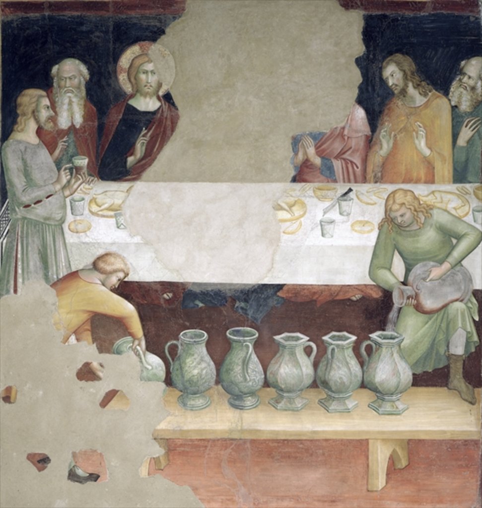 Detail of The Marriage at Cana by Barna da Siena