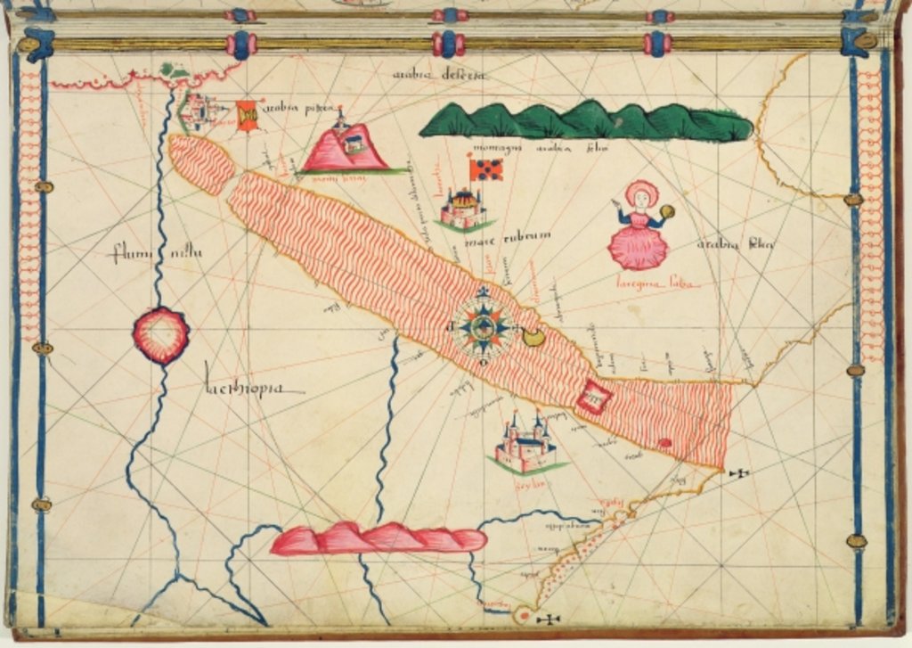 Detail of Ms Ital 550.0.3.15 fol.6r Map of Egypt by Jacopo Russo