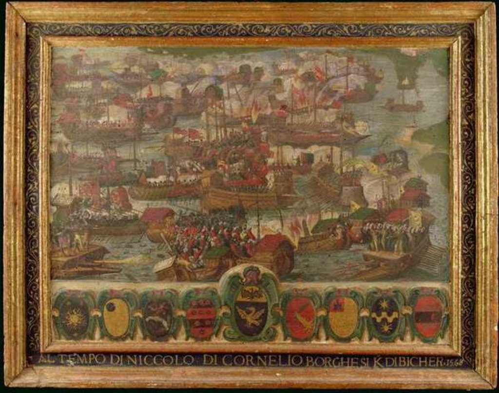 Detail of Naval Battle of Lepanto, 1571 by Italian School
