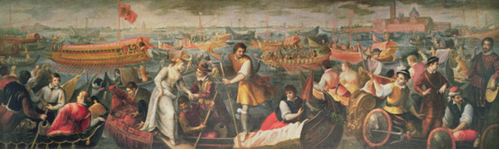 Detail of The Disembarcation of Catarino Cornaro in Venice in 1489 by Antonio Vassilacchi