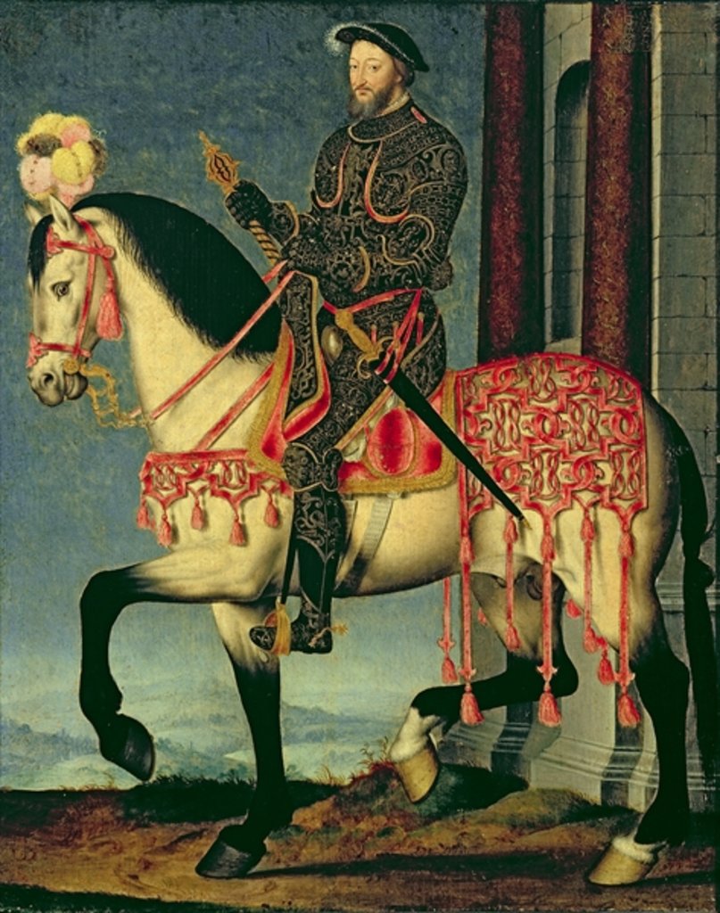 Detail of Equestrian portrait of Francis I of France by Francois Clouet