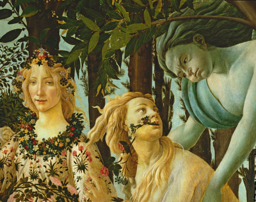Detail of Flora, Zephyrus and Cloris by Sandro Botticelli