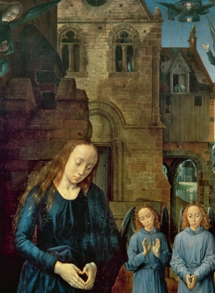 Christ Child Adored by Angels, Central panel of the Portinari Altarpiece, c.1479 by Hugo van der Goes